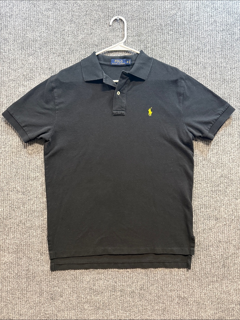 Polo by Ralph Lauren Black Short-Sleeve Polo with Yellow Pony Medium